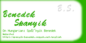 benedek spanyik business card